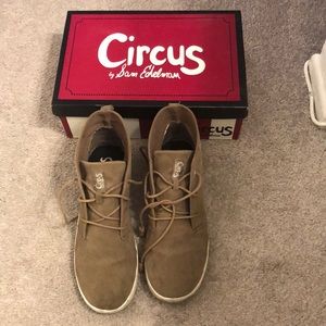 Tan high top sneakers